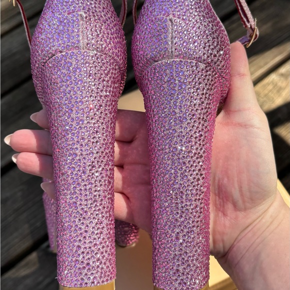 Pink Rhinestone Platform Heels - Picture 4 of 7